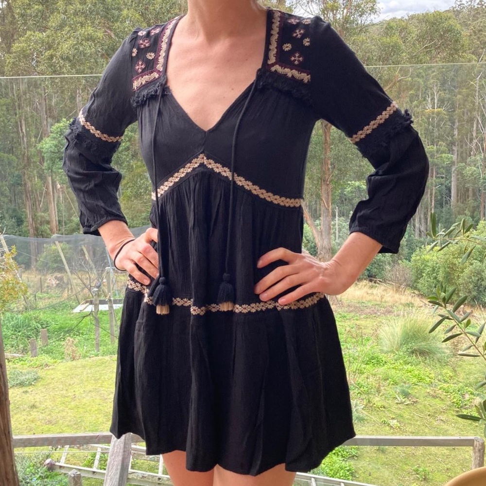 American Eagle Black Boho Dress